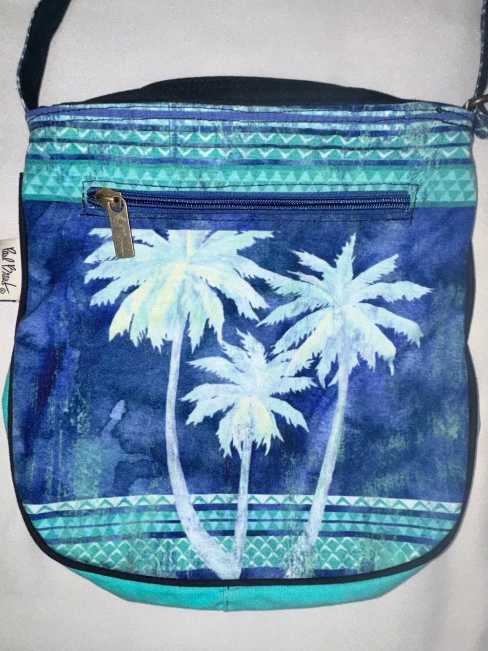 Paul Brent Y2K Coastal Palm Tree Canvas Crossbody Bag Boho Coastal Grandma Beach